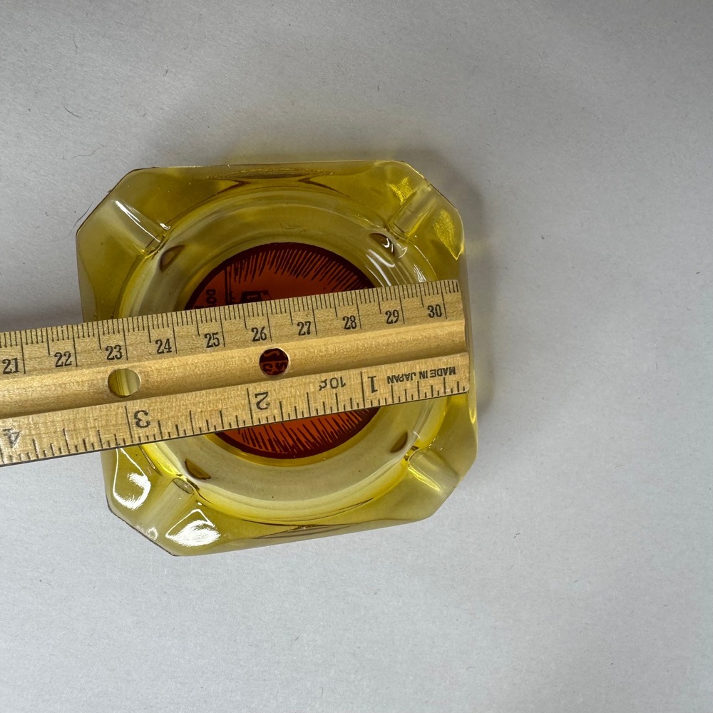 Vintage Las Vegas Club Casino Glass Ashtray Amber Yellow Downtown Free Parking - Picture 3 of 5